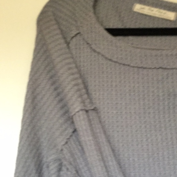 Free people waffle top shirt tunic xs 0 2 gray - Picture 3 of 4